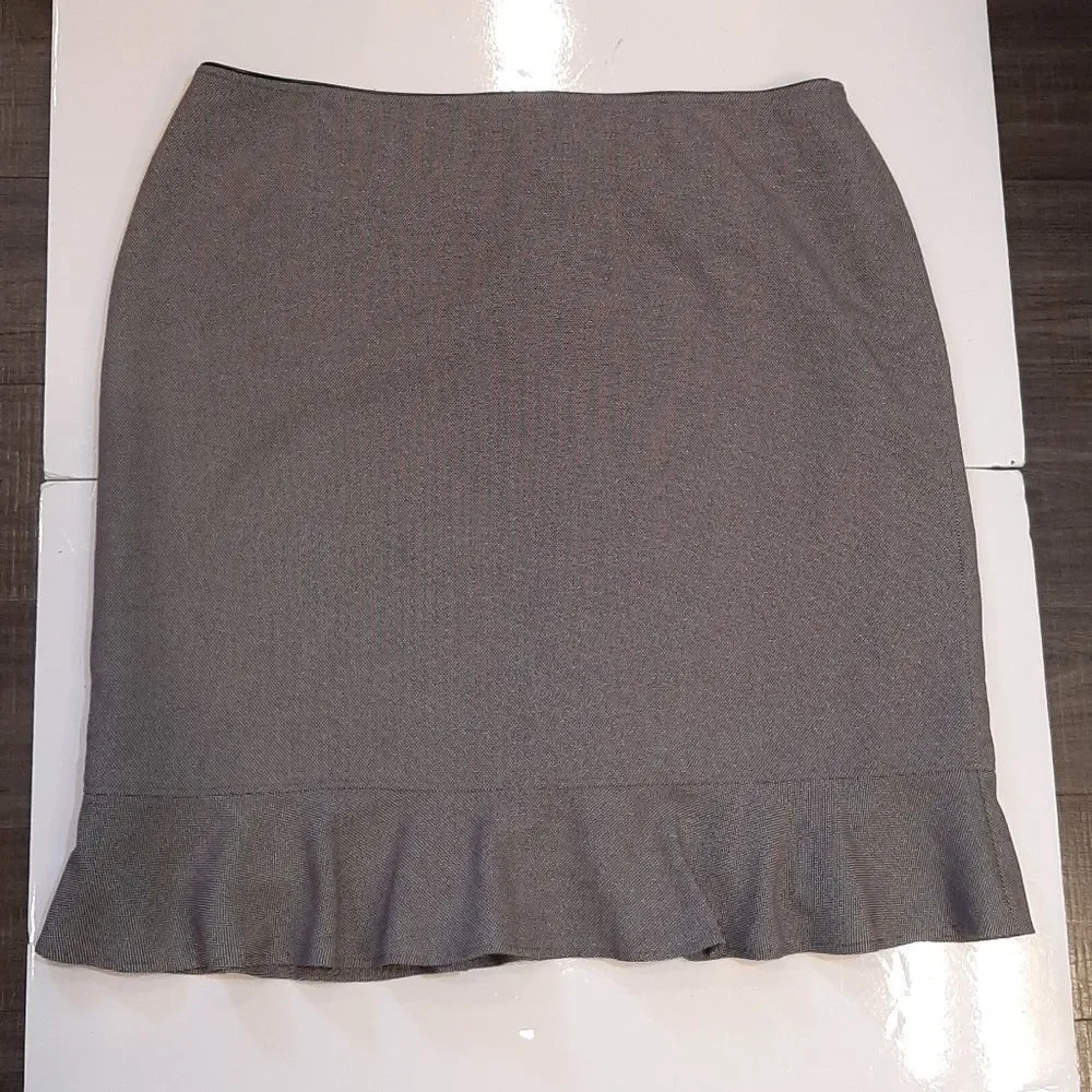 💠LAURA Plus Ruffle Hem Midi Pencil Skirt Office Business Suiting Professional